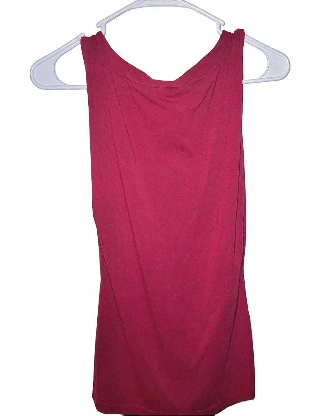 Express Red V-Neck Ruched Tank Top Size S - Picture 2 of 3